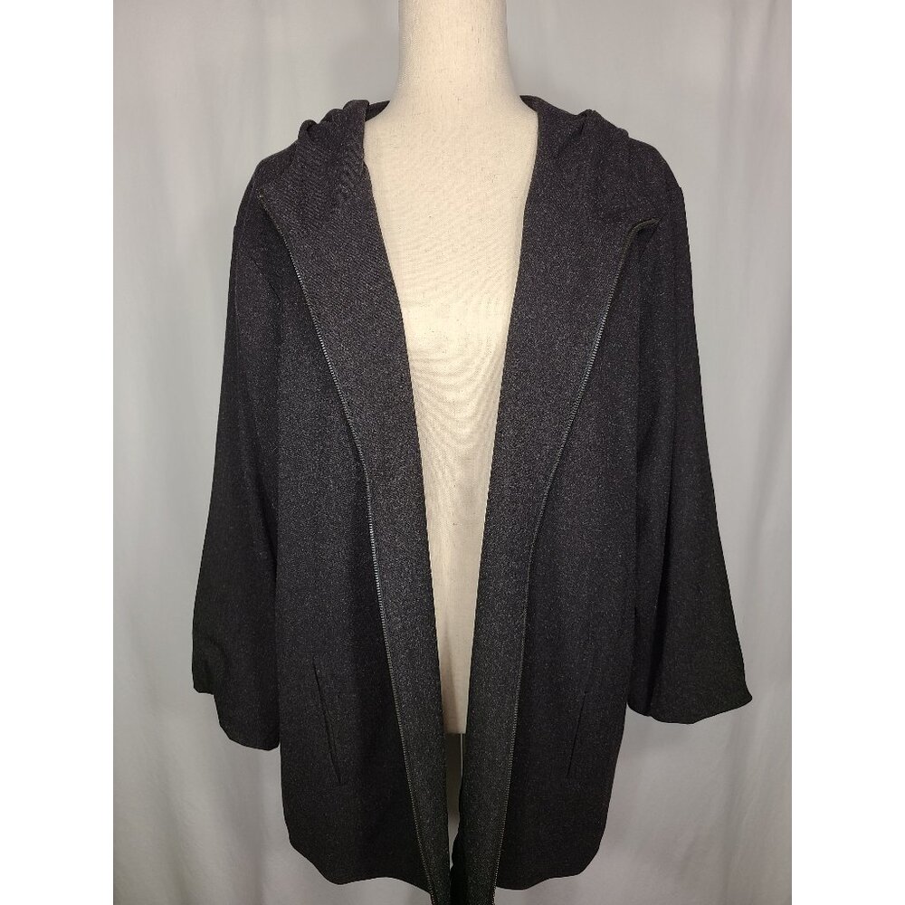 Norton McNaughton Woman Long Sleeves Coat Jacket Black Size 1X A143